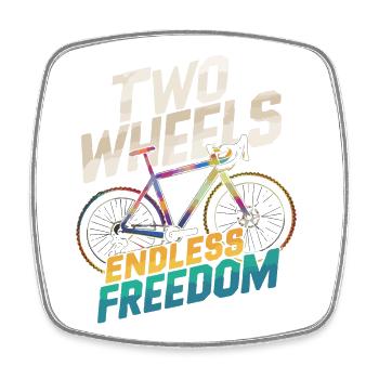 Liberté infinie Deux roues vélo design - Magnet carré - blanc - Devant
