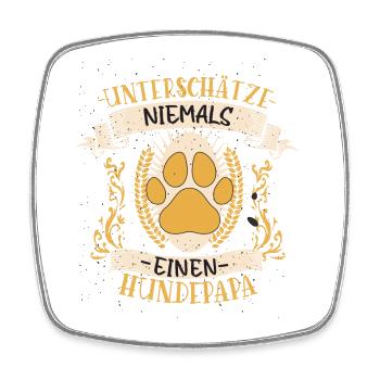 Hundepapa Hunde Herrchen Geschenk lustiger Spruch - Viereckiger Kühlschrankmagnet - Weiß - Vorne