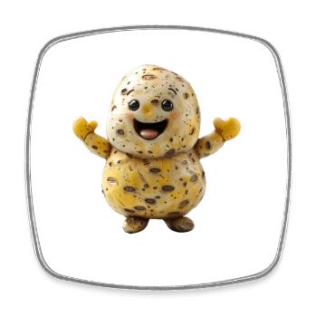 Happy Potato Man Free Hugs - Square fridge magnet - white - Front