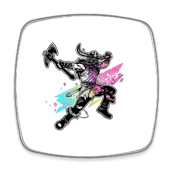 Disco Wikinger Tanz Party Retro Gamer Shirt - Viereckiger Kühlschrankmagnet - Weiß - Vorne