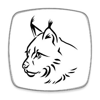 Luchs - Viereckiger Kühlschrankmagnet - Weiß - Vorne