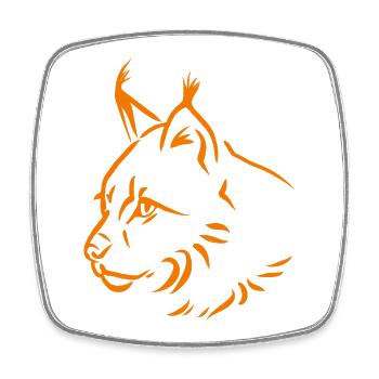Luchs in orange - Viereckiger Kühlschrankmagnet - Weiß - Vorne