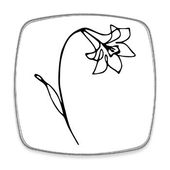 narcissus - Square fridge magnet - white - Front
