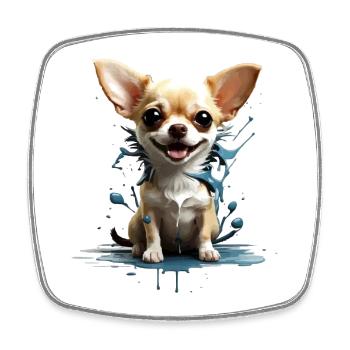 DOG CHIHUAHUA - Square fridge magnet - white - Front