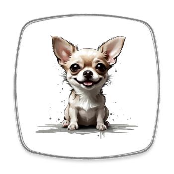 SWEET CHIHUAHUA - Square fridge magnet - white - Front