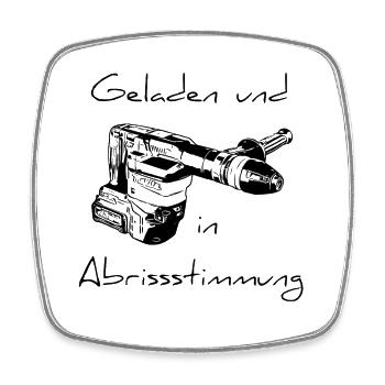 Charged and in a demolition mood Battery Mortise Hammer - Square fridge magnet - white - Front