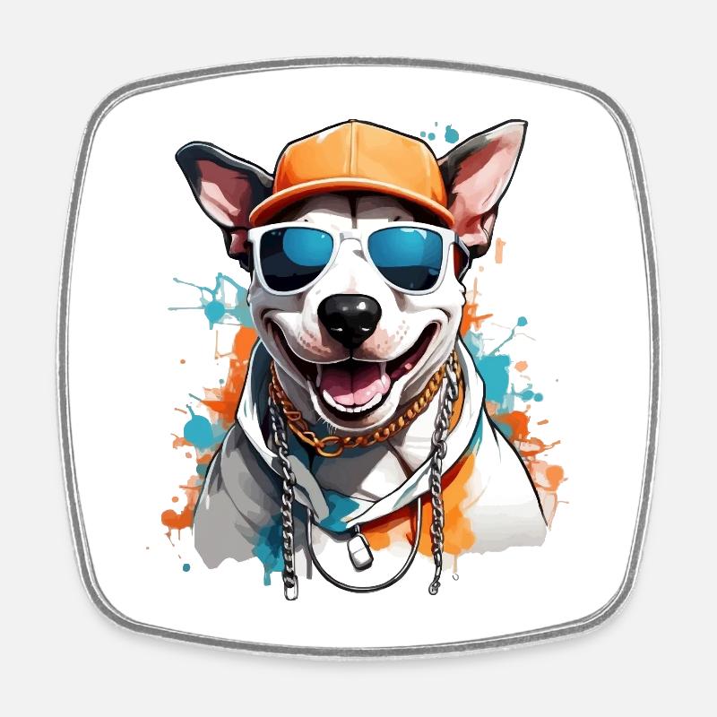 ÉTÉ COOL BULL TERRIER - Magnet carré - blanc