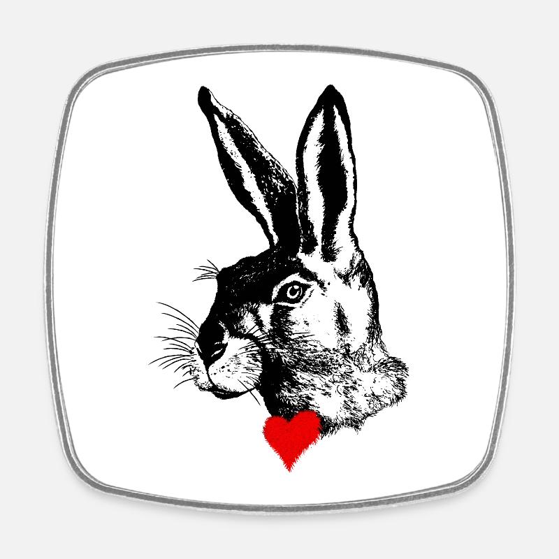 Design de lapin élégant – Lapin de Pâques - Magnet carré - blanc