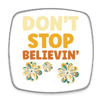Blütenmuster mit Positiv-Slogan - Viereckiger Kühlschrankmagnet - Weiß - Vorne