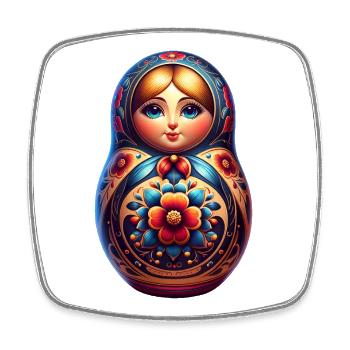 Russian Khokhloma Russia Russian Russian - Square fridge magnet - white - Front
