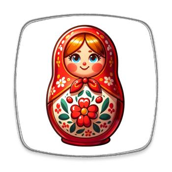 Russian Khokhloma Russia Russian Russian - Square fridge magnet - white - Front