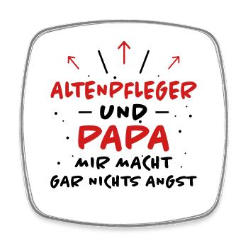 Altenpfleger Spruch Lustiges Altenpfleger Geschenk - Viereckiger Kühlschrankmagnet - Weiß - Vorne