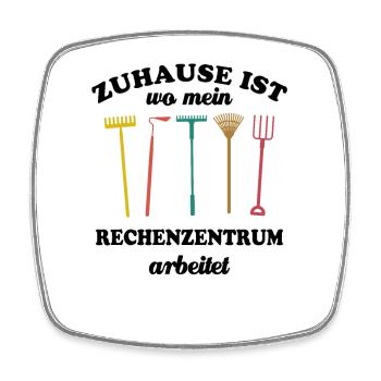 Zuhause ist wo mein Rechenzentrum arbeitet, Garten - Viereckiger Kühlschrankmagnet - Weiß - Vorne