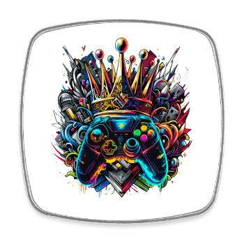 Royal Graffiti Gaming Controller - Square fridge magnet - white - Front