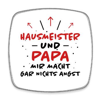Hausmeister Spruch Lustiges Hausmeister Geschenk - Viereckiger Kühlschrankmagnet - Weiß - Vorne