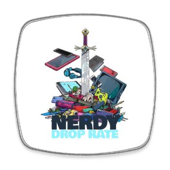 Nerdy Drop Rate Loot Level Gamer Shirt - Viereckiger Kühlschrankmagnet - Weiß - Vorne