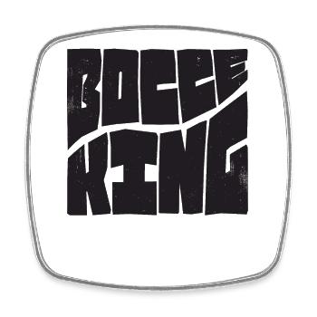 Bocce King Boccespieler Ball mit Jack Bocci Game - Viereckiger Kühlschrankmagnet - Weiß - Vorne