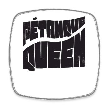 Boules de pétanque Queen pour pétanque Boules de pétanque - Magnet carré - blanc - Devant