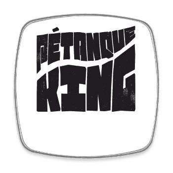 Boules de pétanque King pour la pétanque Boules de pétanque - Magnet carré - blanc - Devant