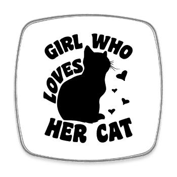 Amoureux des chats - Magnet carré - blanc - Devant