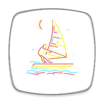 Windsurfing Steamwave - Square fridge magnet - white - Front