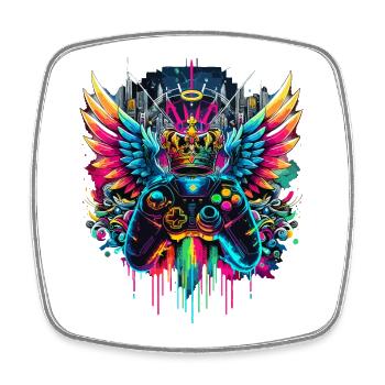 Gaming King Controller Wings Graffiti - Magnet carré - blanc - Devant