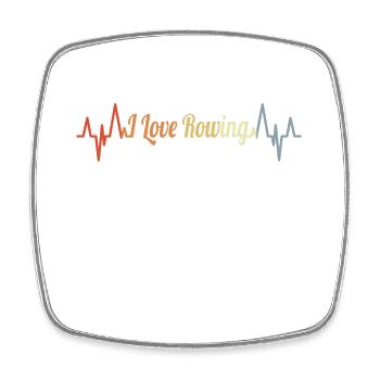 I love rowing heart line - Square fridge magnet - white - Front