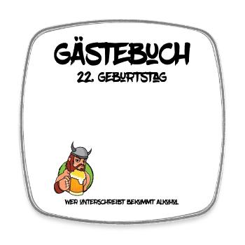 22. Geburtstag | Gästebuch Design - Viereckiger Kühlschrankmagnet - Weiß - Vorne