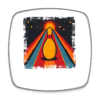 Vintage Bowling - Magnet carré - blanc - Devant