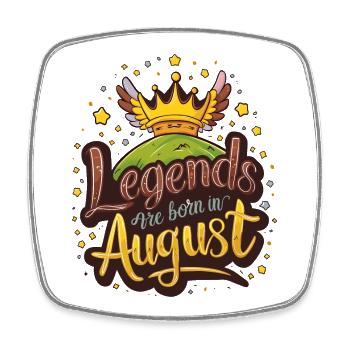 Legends are born in August Geburtstag - Viereckiger Kühlschrankmagnet - Weiß - Vorne