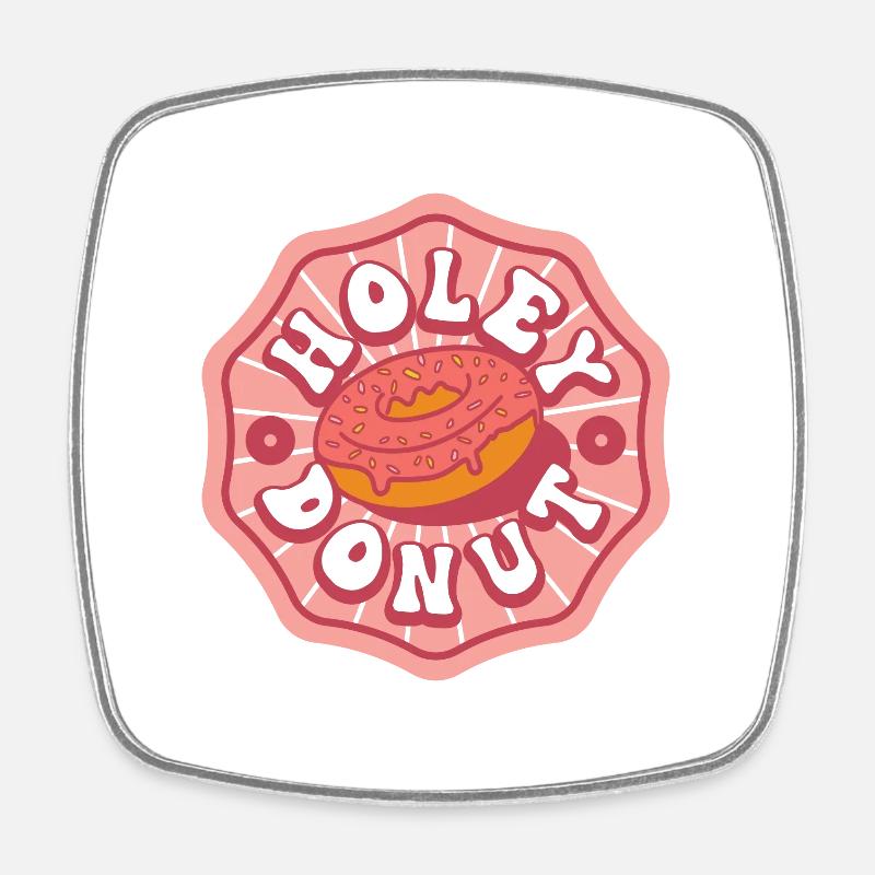 Holey Donut - Square fridge magnet - white