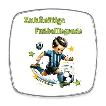 Kleiner Kicker – Zukünftige Fußballlegende - Viereckiger Kühlschrankmagnet - Weiß - Vorne