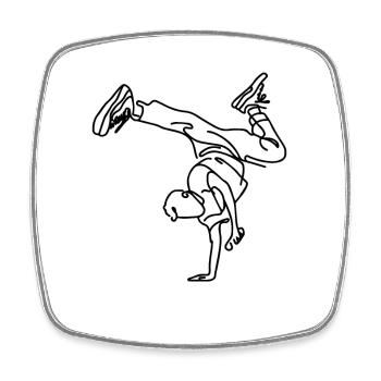 Breakdance Junge - Viereckiger Kühlschrankmagnet - Weiß - Vorne