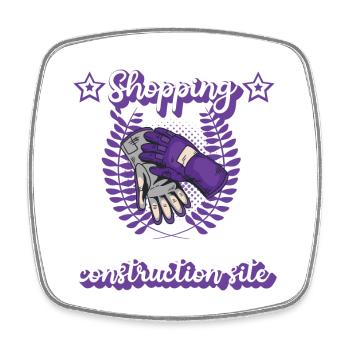 Construction Worker Roofer Site Girl Gift - Square fridge magnet - white - Front