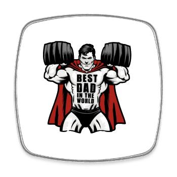 Best Dad in the World for Father's Day Birthday - Square fridge magnet - white - Front