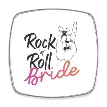 Rock 'n' Roll Bride - Square fridge magnet - white - Front