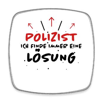 Polizist Spruch Polizei Lustiges Polizist Geschenk - Viereckiger Kühlschrankmagnet - Weiß - Vorne