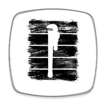 Dessin de clé à pipe - Magnet carré - blanc - Devant
