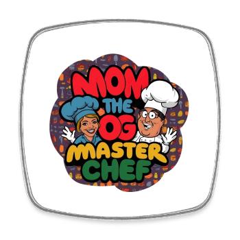 Maman chien Master Chef T-shirt - Magnet carré - blanc - Devant