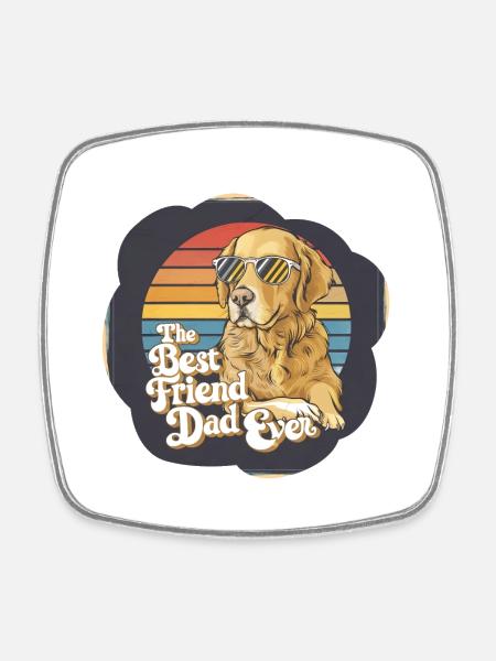 Taille du chien de papa - Magnet carré - blanc