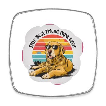 Hunde mit Sonnenbrille und Sonnenuntergang - Viereckiger Kühlschrankmagnet - Weiß - Vorne