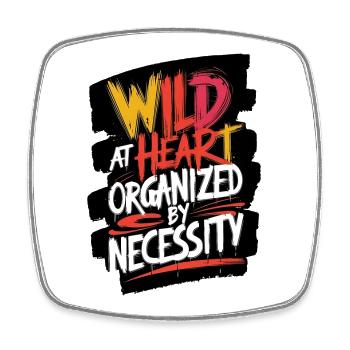 Wild im Herzen Organisation T-Shirt - Viereckiger Kühlschrankmagnet - Weiß - Vorne