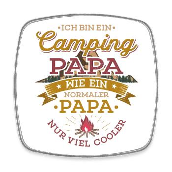 Camping Papa Lagerfeuer Camper Zelten Campingplatz - Viereckiger Kühlschrankmagnet - Weiß - Vorne
