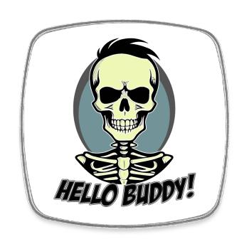 Hello Buddy - Viereckiger Kühlschrankmagnet - Weiß - Vorne