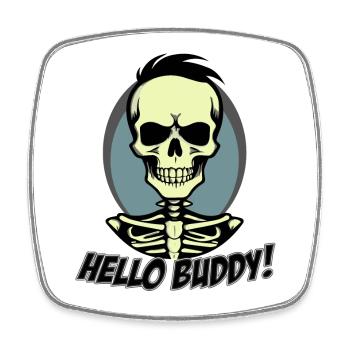Hello Buddy 2 - Viereckiger Kühlschrankmagnet - Weiß - Vorne