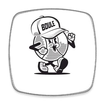 Boule de pétanque pour le Boule de pétanque Cap Boule - Magnet carré - blanc - Devant