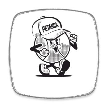 Boules de boule Petanca Legend pour pétanque Boule - Magnet carré - blanc - Devant