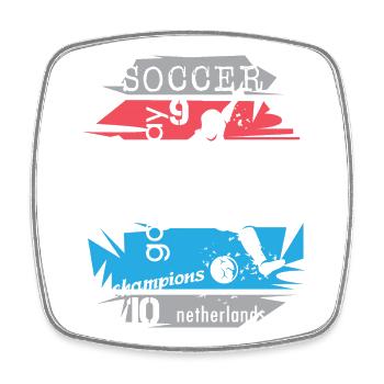 Tournoi de football Pays-Bas Icône de tir de but par équipe - Magnet carré - blanc - Devant