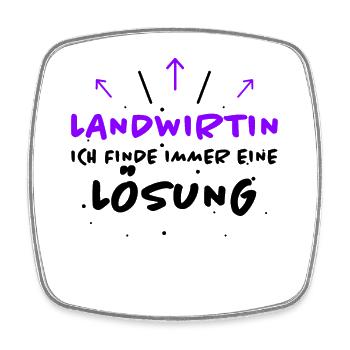 Landwirtin Spruch Fun Lustiges Landwirtin Geschenk - Viereckiger Kühlschrankmagnet - Weiß - Vorne