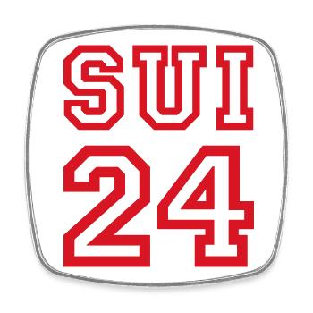 Switzerland Suisse Schweiz - Square fridge magnet - white - Front